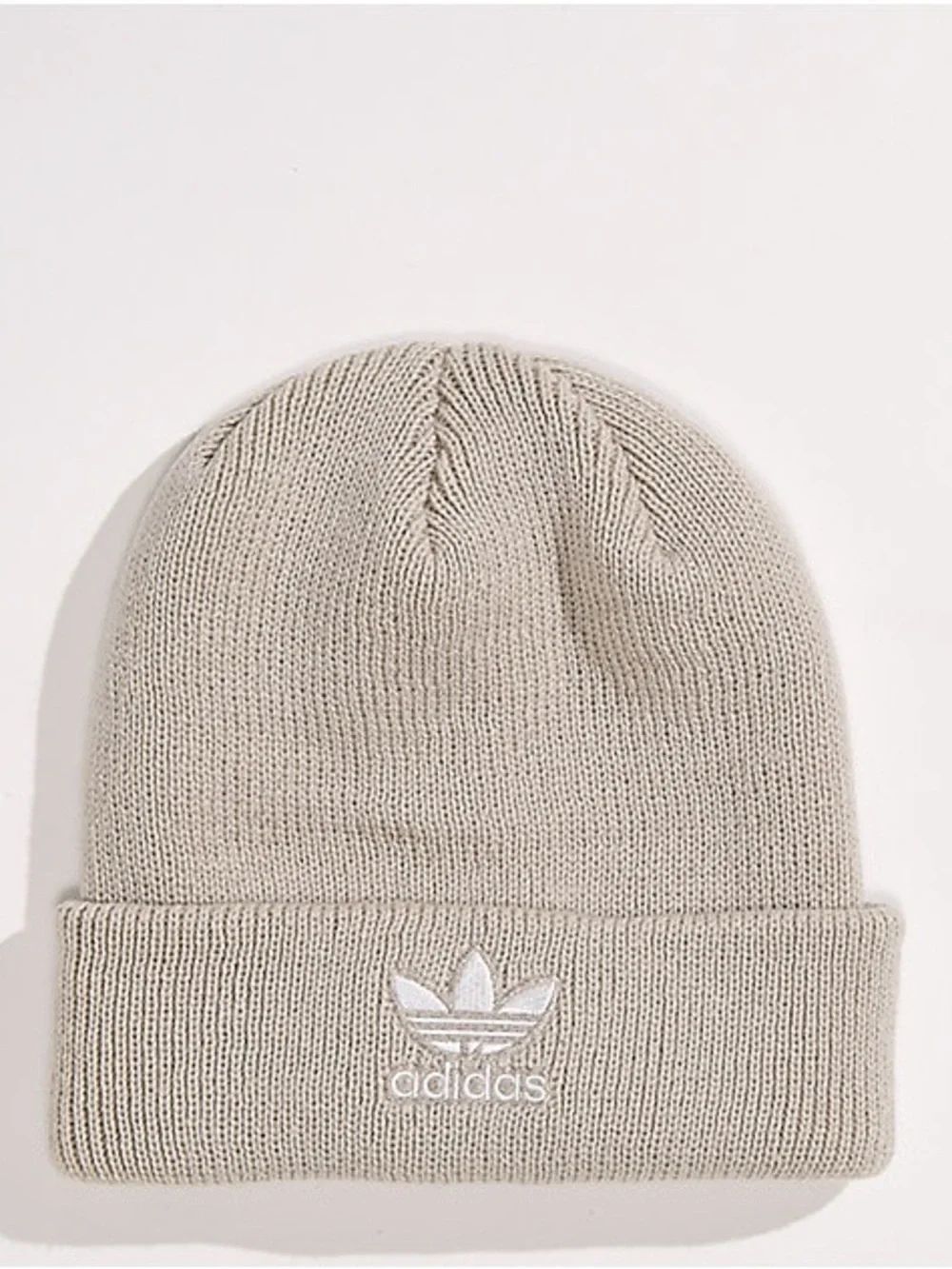 Adidas Originals Beige Trefoil Cuffed Knit Beanie - hat